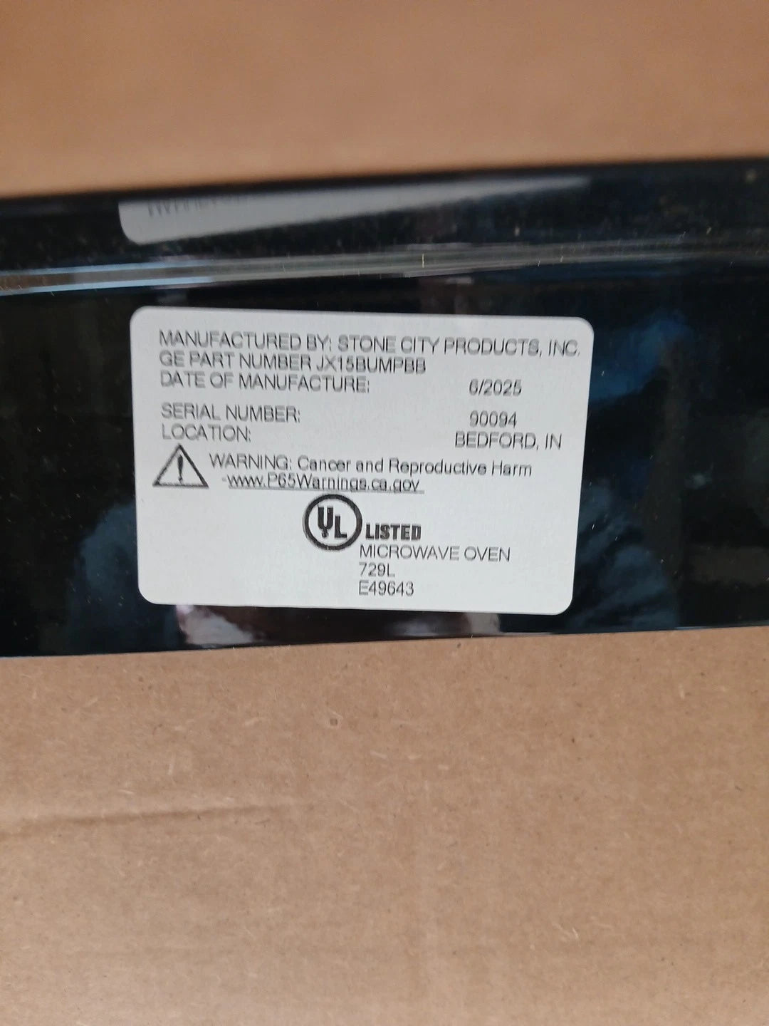 GE JX15BUMPBB 15” BLACK MICROWAVE OVEN BUMP OUT KIT NEW OPEN BOX