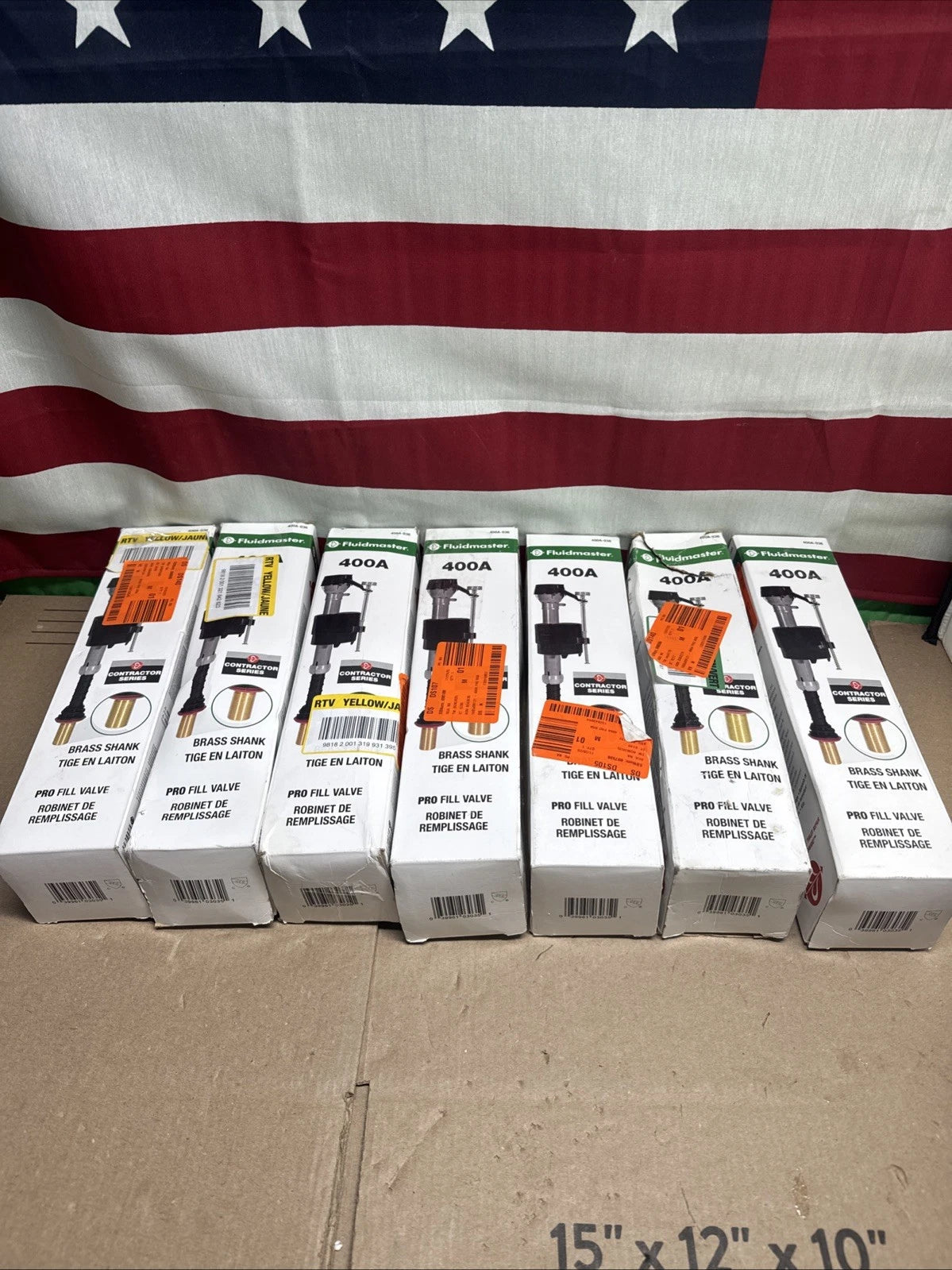 LOT OF 7 Fluidmaster 400A Universal Toilet Fill Valve with Brass Shank