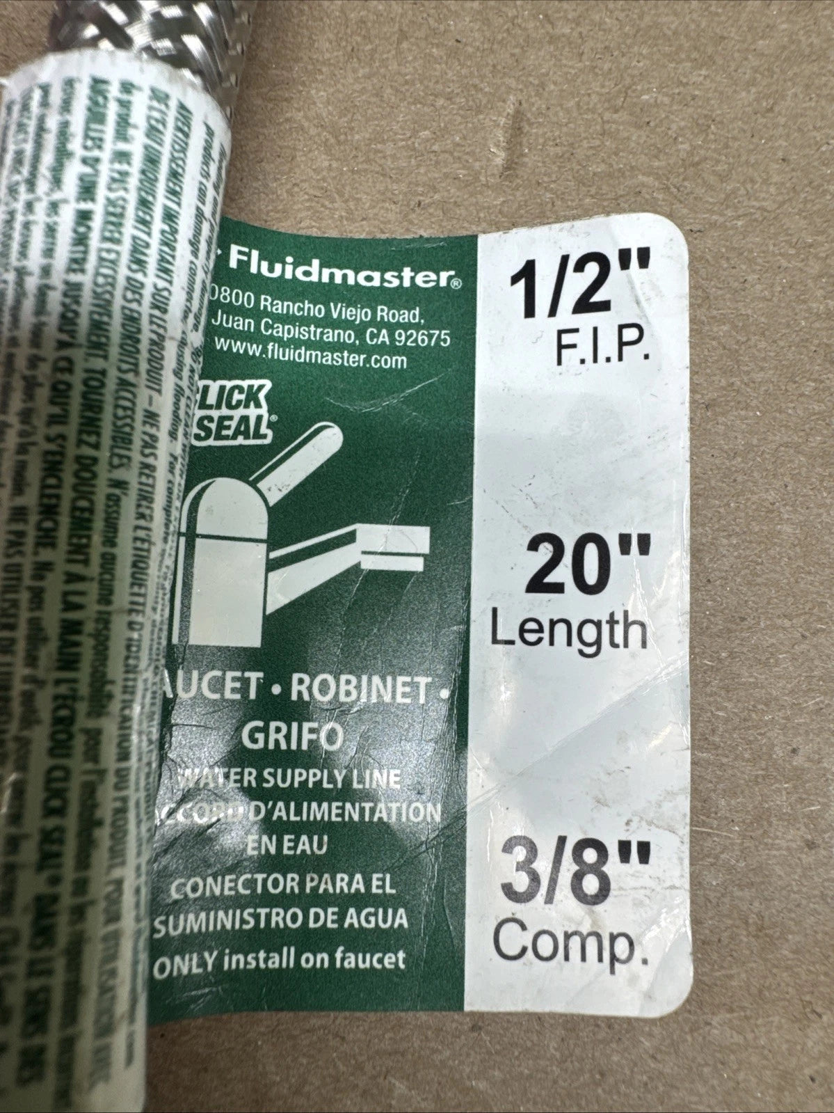 LOT OF 22 Fluidmaster Twist Click Seal Connector 3/8" x 1/2" x 20" B1F20CSR-NEW