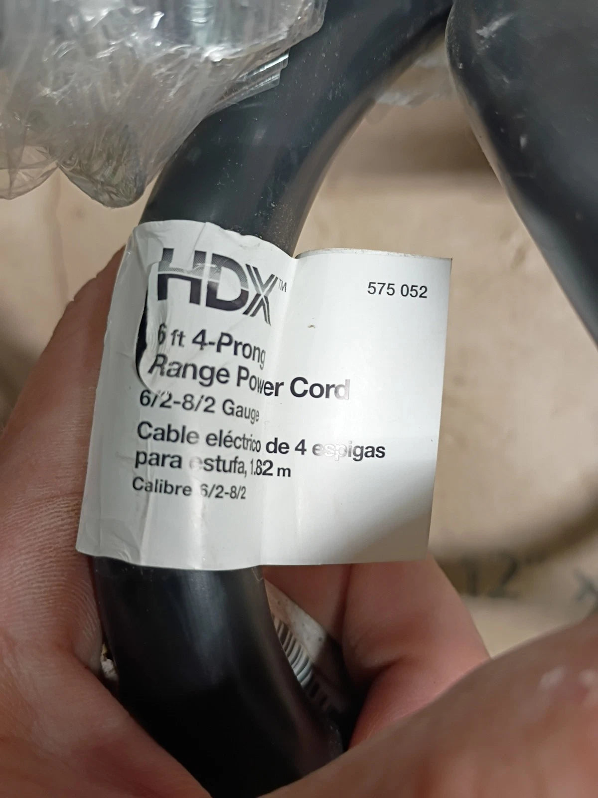 4 Pack -HDX 575 052, 4 Prong Range Power Cord 6ft 50A 6/2-8/2 Gauge, Open Box,