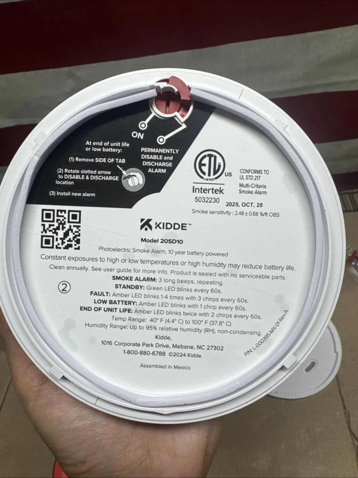 2PK Kidde 20SD10 10-Year BatteryPowered Detect Smoke Alarm w/PhotoelectricSensor