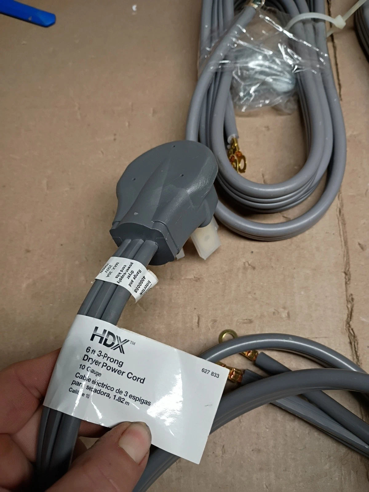 Lot Of 6 HDX (627 833) 6ft 3-Prong Dryer Power Cord (E10044601) ,OB