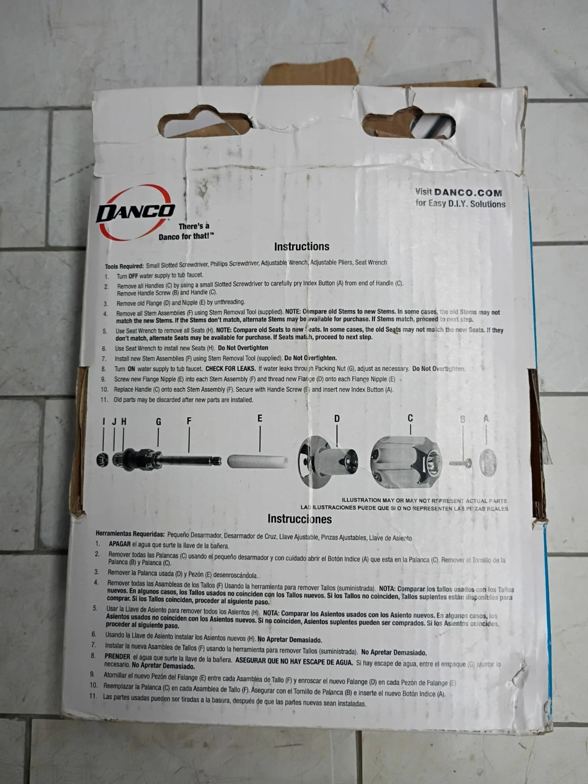 1pk Danco 39630 Tub Shower Rebuild Kit For Pfister. - OPEN BOX Complete Set