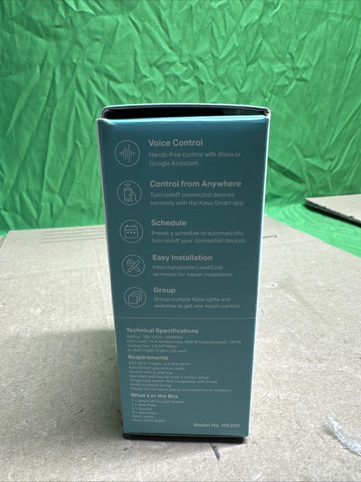 2Pk Tp-Link Kasa Smart Light SwitchHS200,Single Pole,Needs Neutral Wire,2.4GHz W