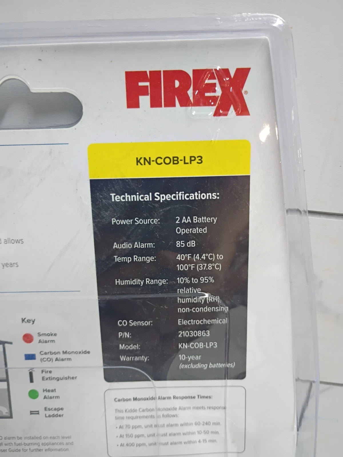 2pk-Kidde Firex Carbon Monoxide Detector, Battery Operated, CO Detector New