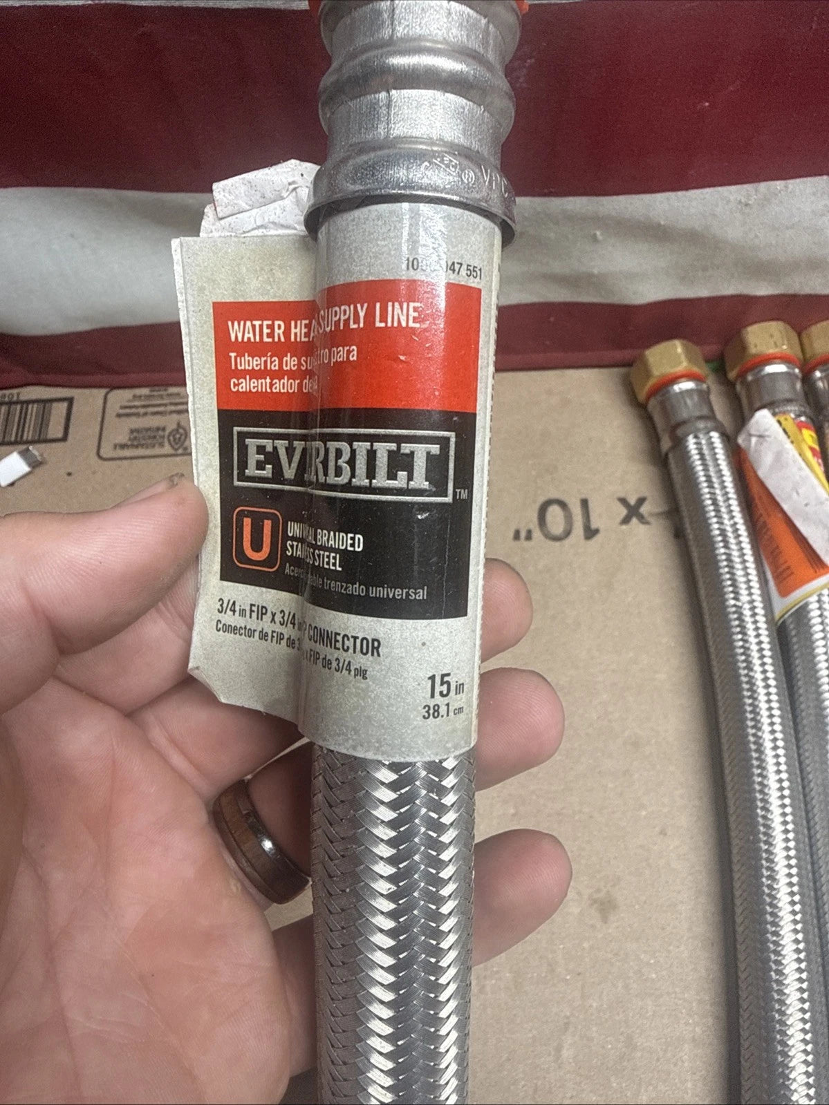 12 Pk Everbilt 3/4" FIP x 3/4" FIP Stainless Steel Water Heater Connectors READ