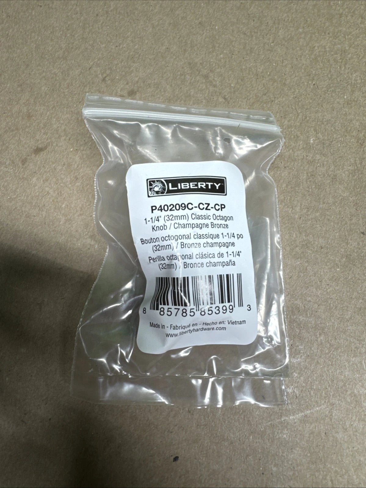 Liberty Cabinet Knob Champagne Bronze 1-1/4" P40209C-CZ-CP. 12PACK