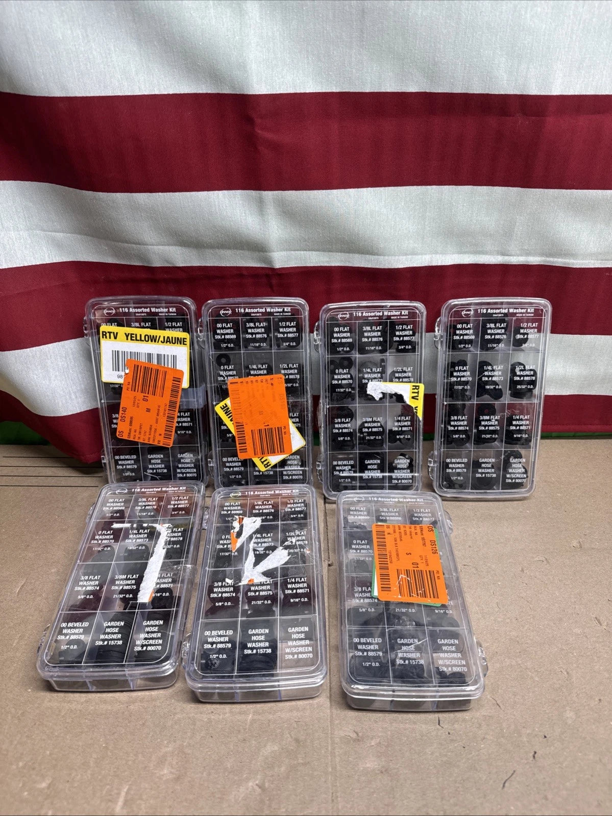 7PK Danco 116 piece Assorted Black Rubber Washer Kit 9D00010875 Stock #10875