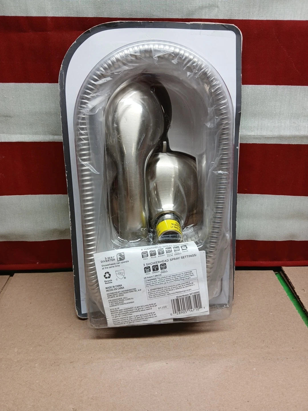 Glacier Bay 6-Spray Hand Shower and Showerhead Combo Kit in Brushed Nickel