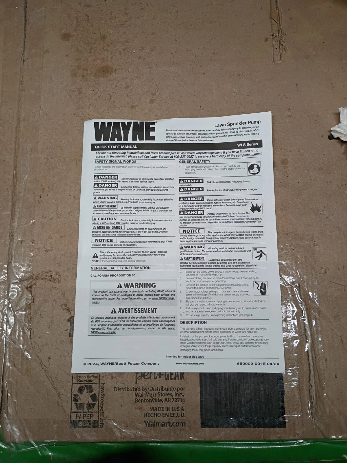 Wayne WLS150 1.5 HP Cast Iron Lawn Irrigation Sprinkler Pump NEW OPEN BOX