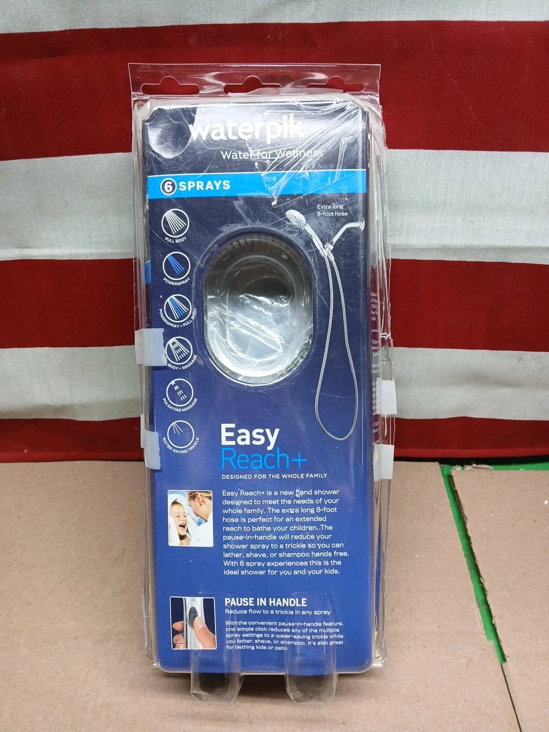 Waterpik 6-Spray 4.8 in. Wall Mount Handheld Adjustable Shower Head. Chrome