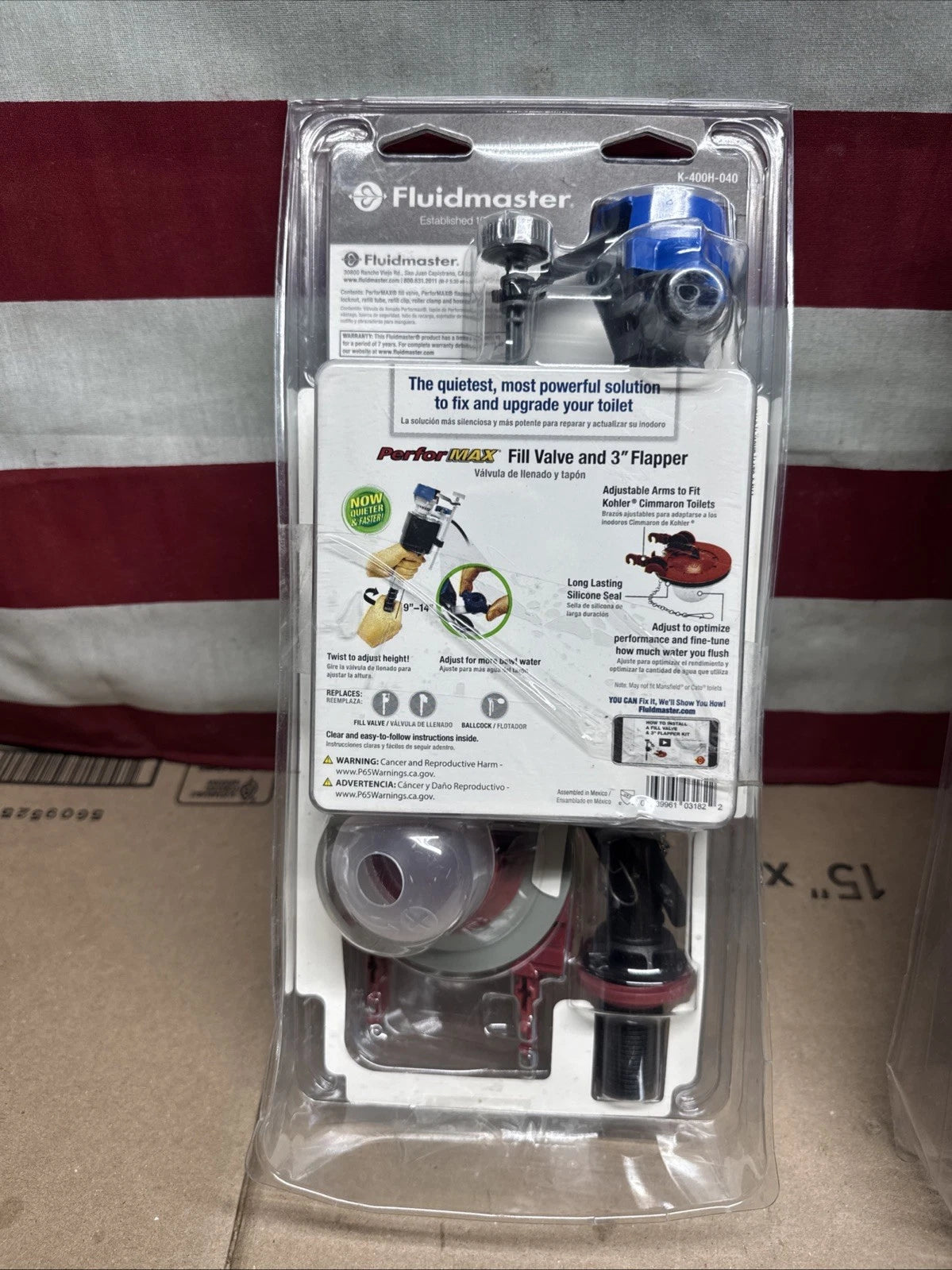 LOT Of 4 Fluidmaster PerforMAX Fill Valve and 3-Inch Flapper Toilet Repair