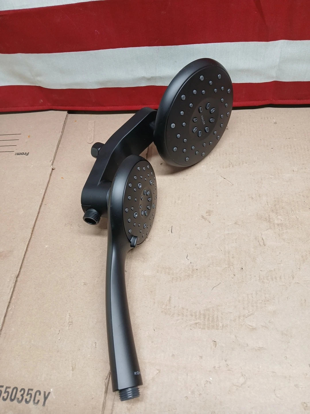 Kohler R30236-G-BL Claro Dual Wall-Mount Shower Head Set, 1.75 GPM Matte Black