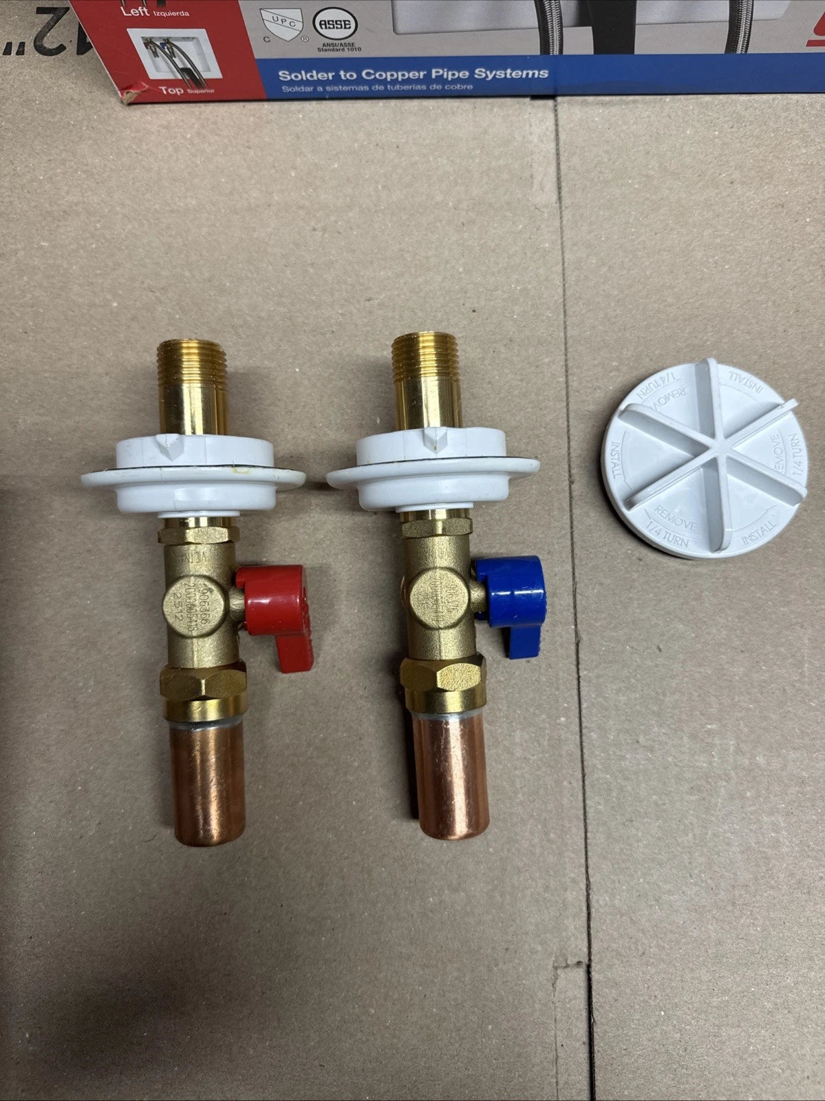 Oatey Washing Machine Outlet Box w/ Water Hammer Arresters 1/4" Turn NOB