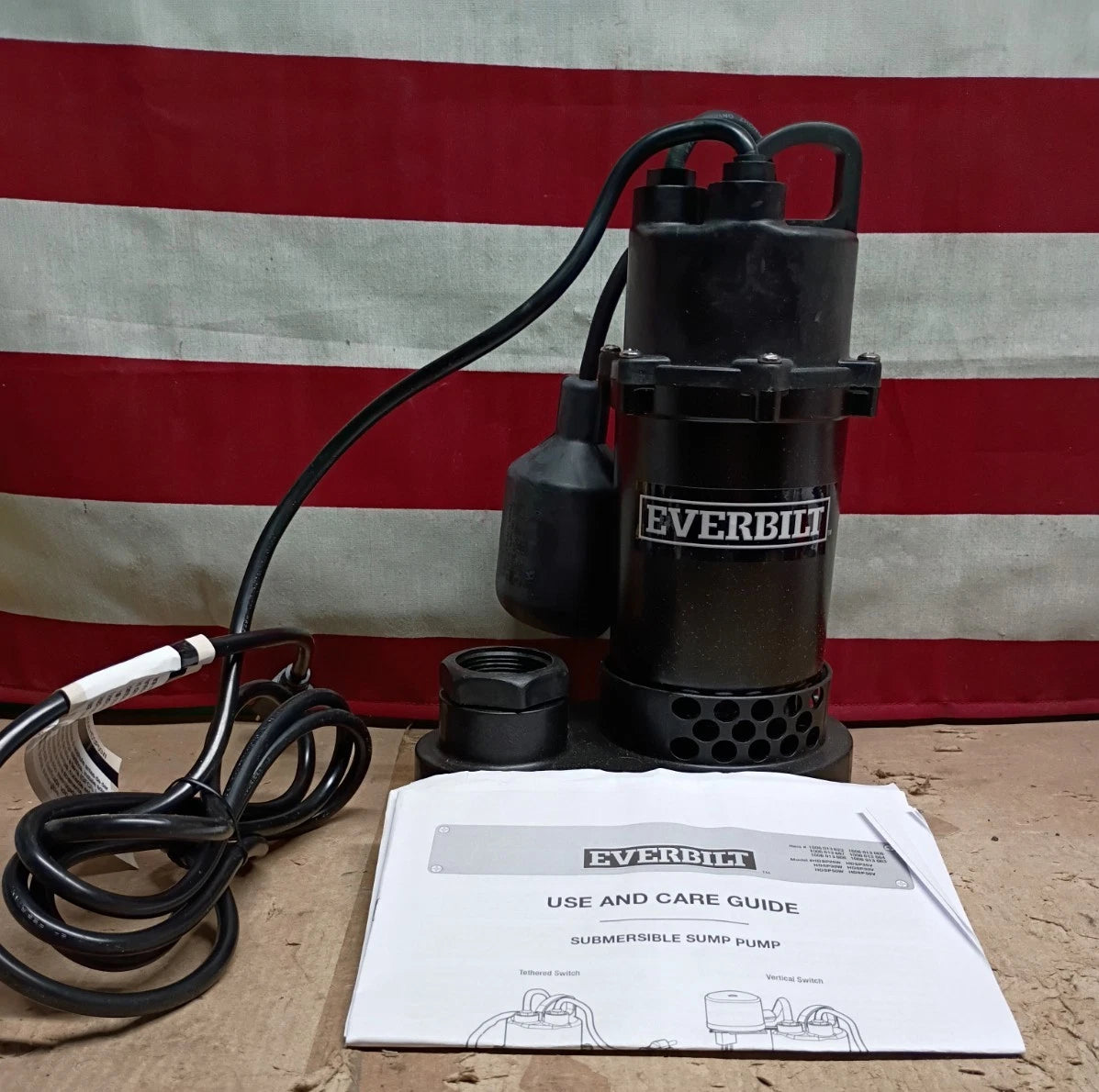 Everbilt HDSP50W 1/2 HP Submersible Aluminum Sump Pump with Tethered Switch, OB