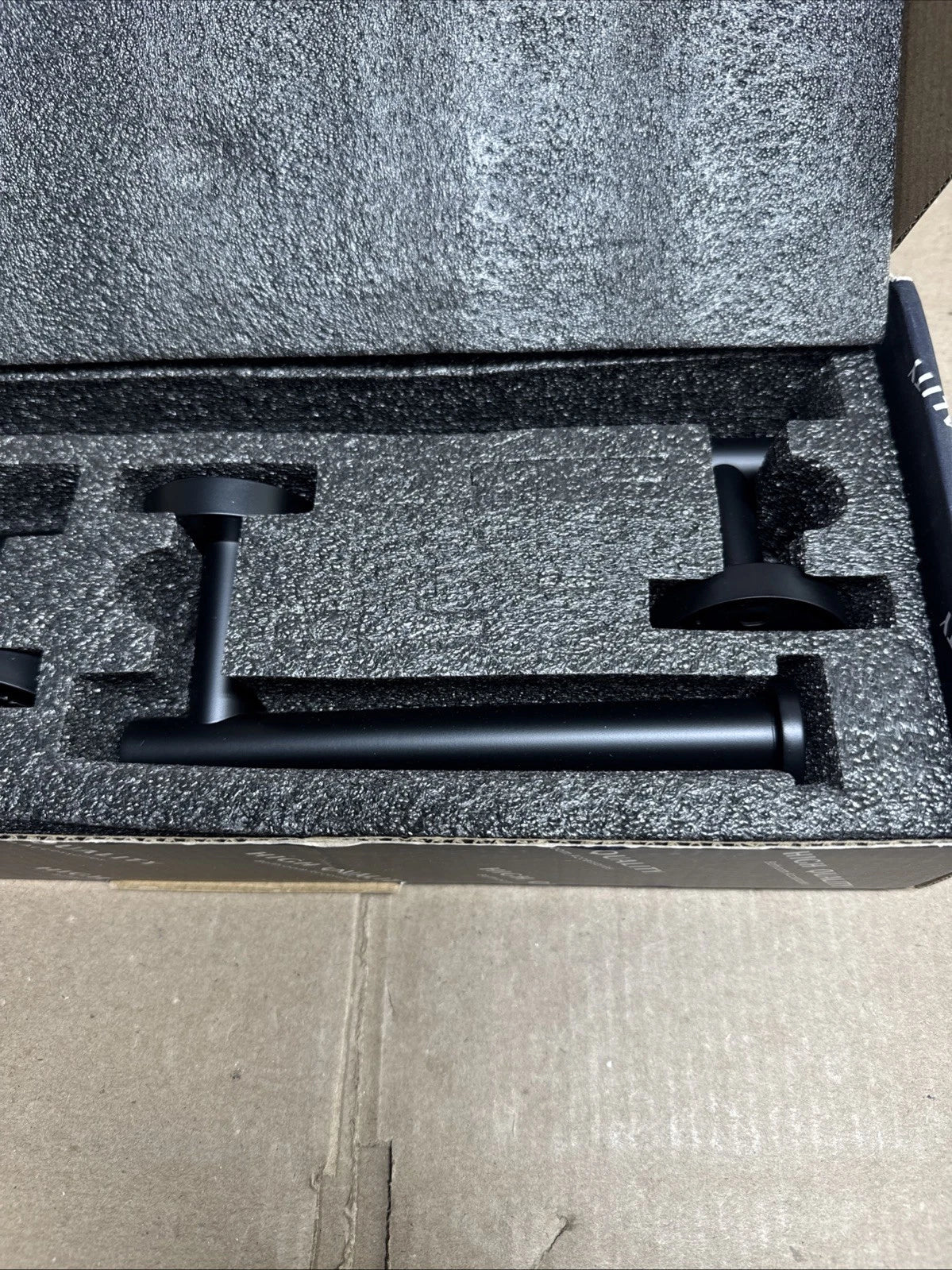 Aitinkan 3 PIece Bath Hardware Set Towel Holder Kit Matte Black Finish ATK-203