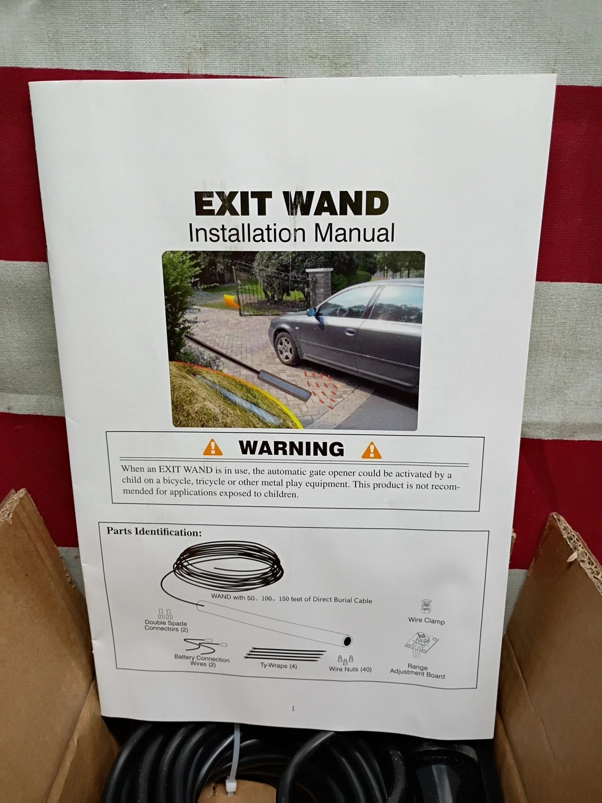 Universal Vehicle Exit Wand Sensor for Automatic Gate Opener 50ft Cable, Openbox