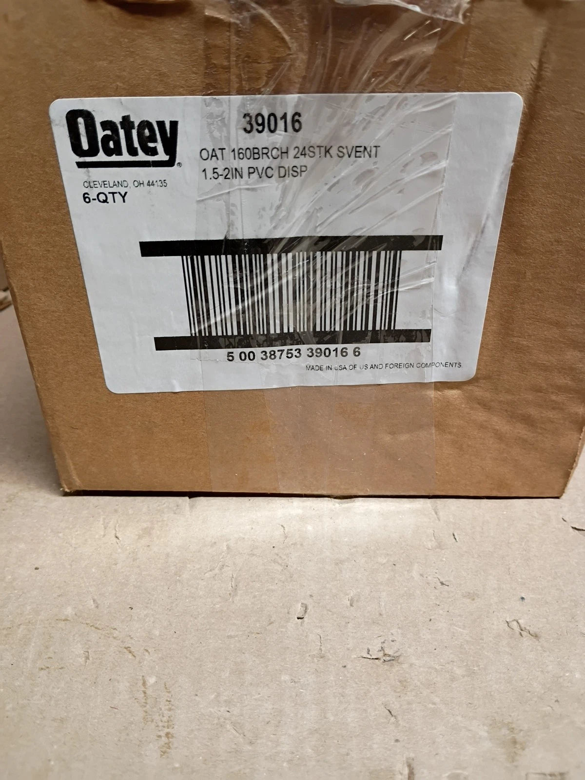 6pk Oatey 39016, Sure-Vent 1-1/2 in. x 2 in. PVC Air Admittance Valve New OB |