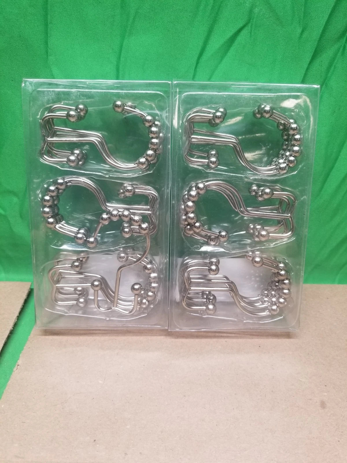 2pc Shower Curtain Hooks Rings RustResistant Metal Double Glide Shower Hooks NEW