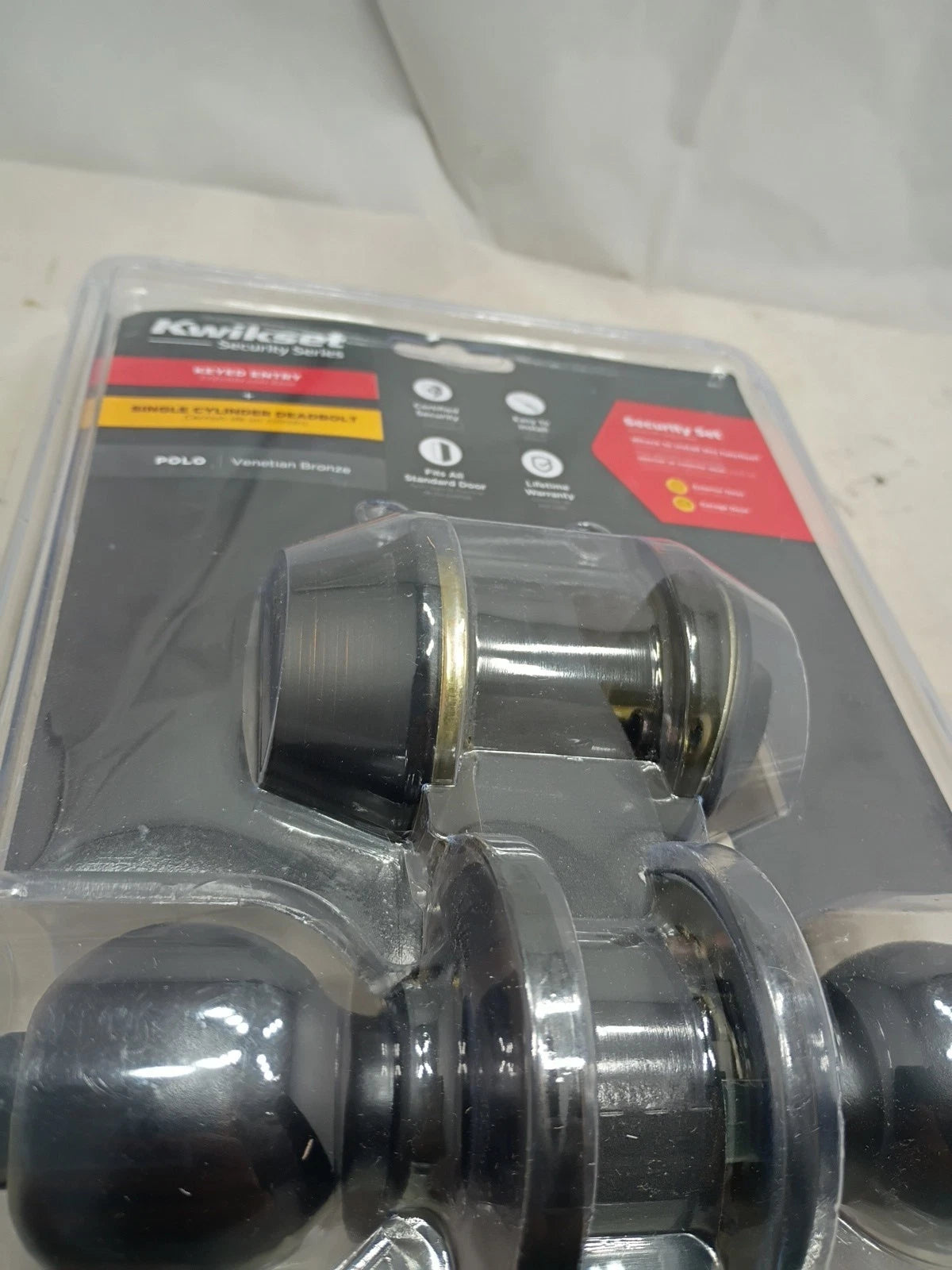 Kwikset Polo Venetian Bronze Deadbolt and Door Knob Combo 690P 11P CP K6 Kwikset