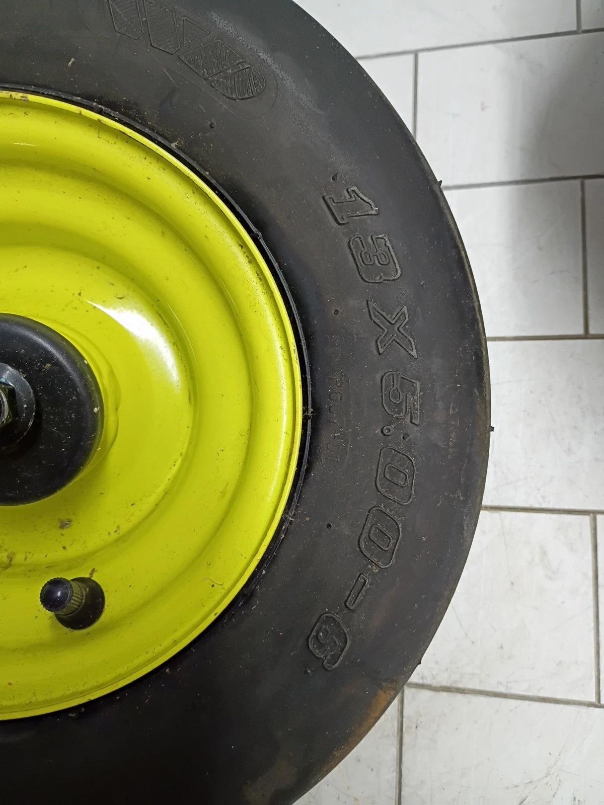 Front Wheel with Tire for Ryobi Z42Li 80v Zero Turn Mower + Axel & Spacers Used