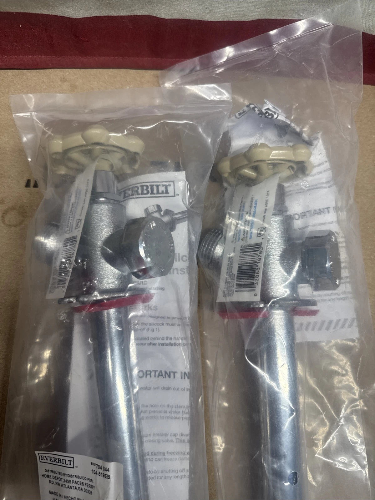 2 Everbilt 1/2"x 3/4" x12" Brass Anti-Siphon Frost Free Sillcock Valve 2 Pack