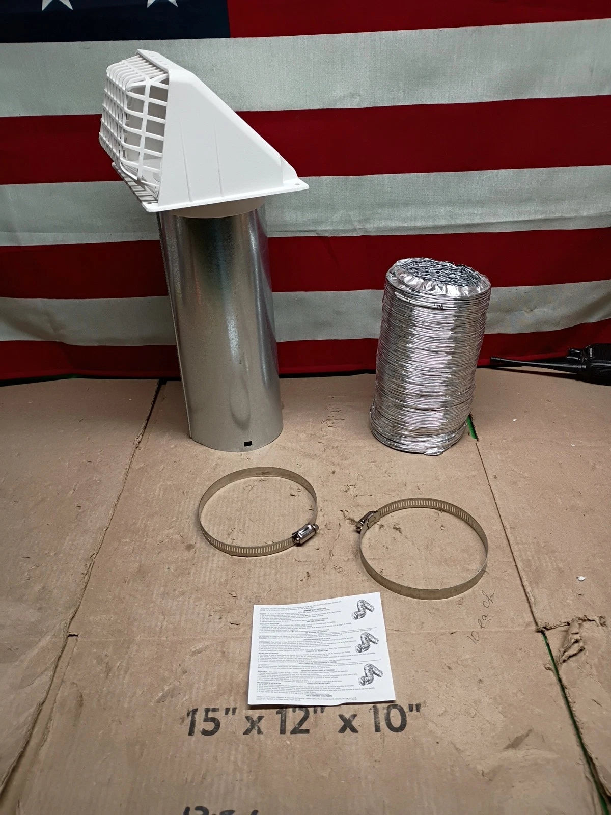 Airtight Dryer Exhaust Kit, 4 in. Exhaust Pipe, Hood and Damper