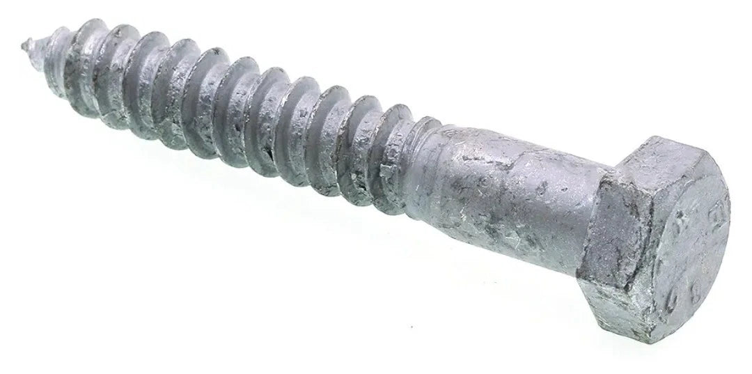 25 Pck 9057455 Hex Lag Screws 5/8 In X 4 In A307 GradeA Hot Dip Galvanized Steel