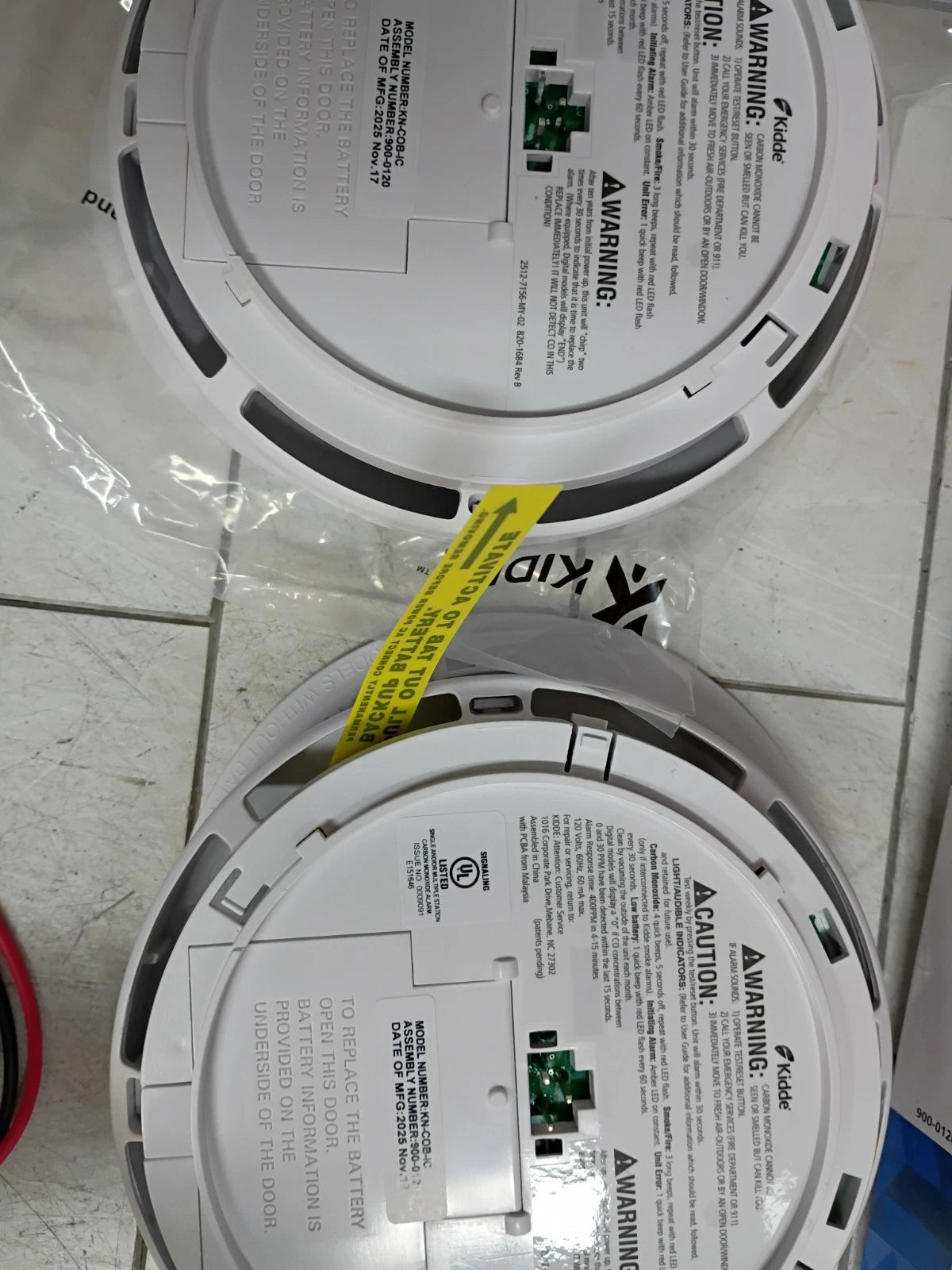 2pk Kidde Firex Hardwired Carbon Monoxide Detector w/LED, 9V Backup Battery OB