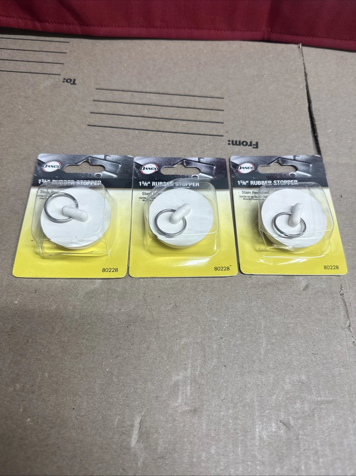 Lot Of 3 Danco 80228 1-5/8-Inch Rubber Drain Stopper OB