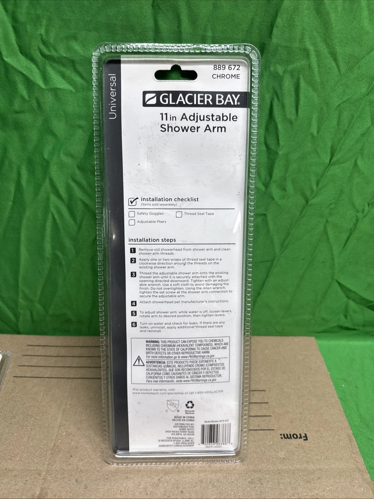 LOT OF 5 Glacier Bay 11in Adjustable Shower Arm Chrome #889 672