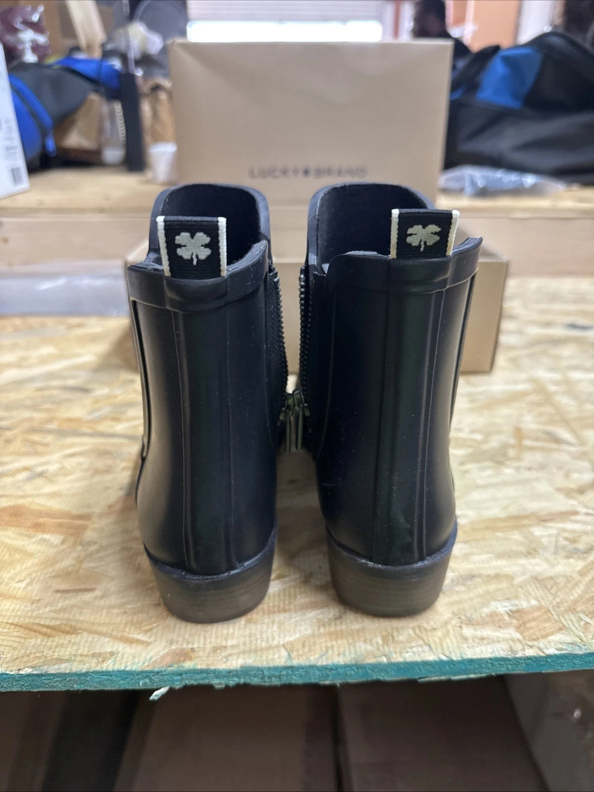 Lucky Brand Womens Lp-Bunita Black Rainboots Size 9 M Rain Boots Rubber
