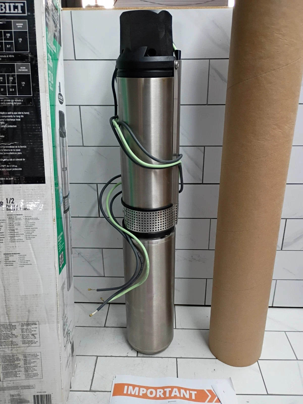 EVERBILT #EFSUB5-122HD 1/2 HP,230V 4" Submersible 2-Wire 10 GPM Deep Well