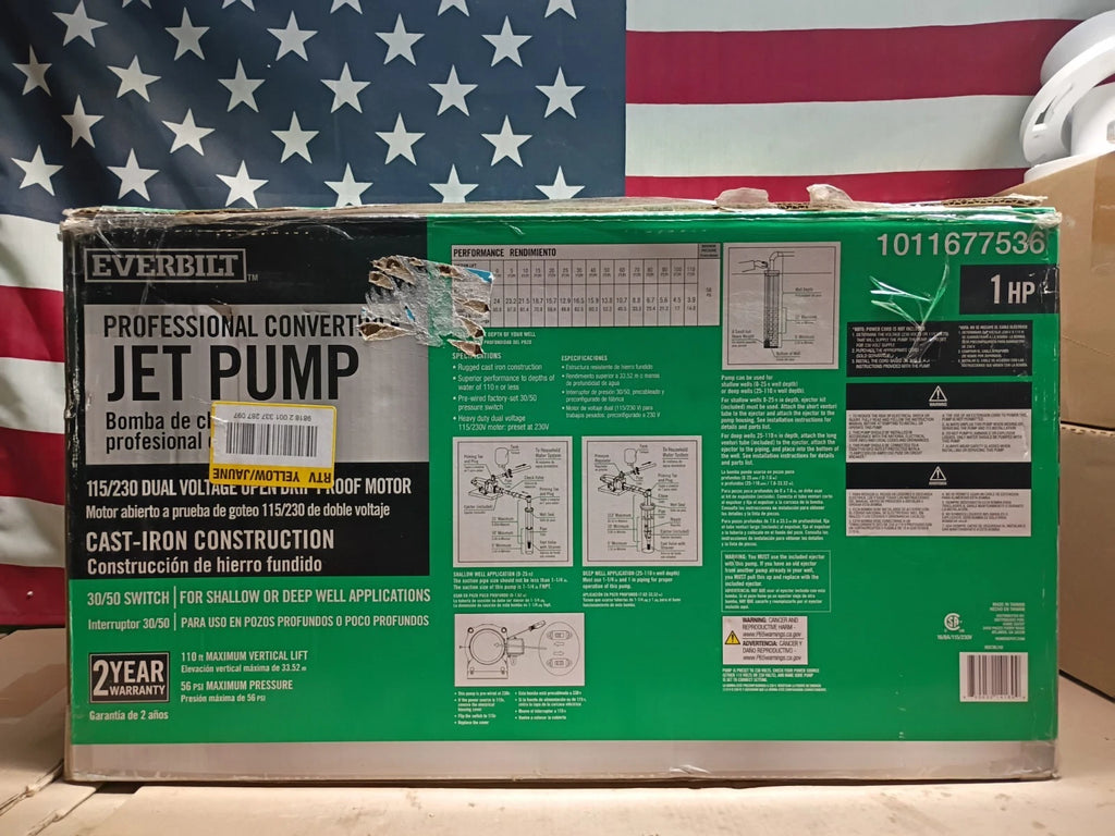 Everbilt HDCWJ10 1HP Professional Convertible Jet Pump *For Parts*