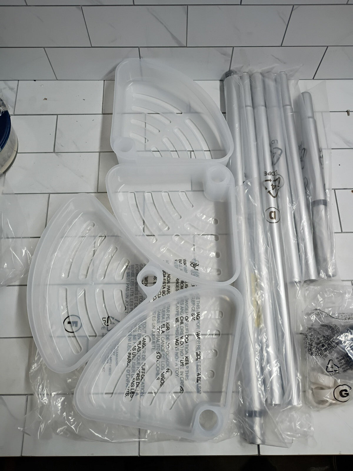 Zenna Home 2140ALK Never Rust Corner Shower Satan Chrome New Open Box