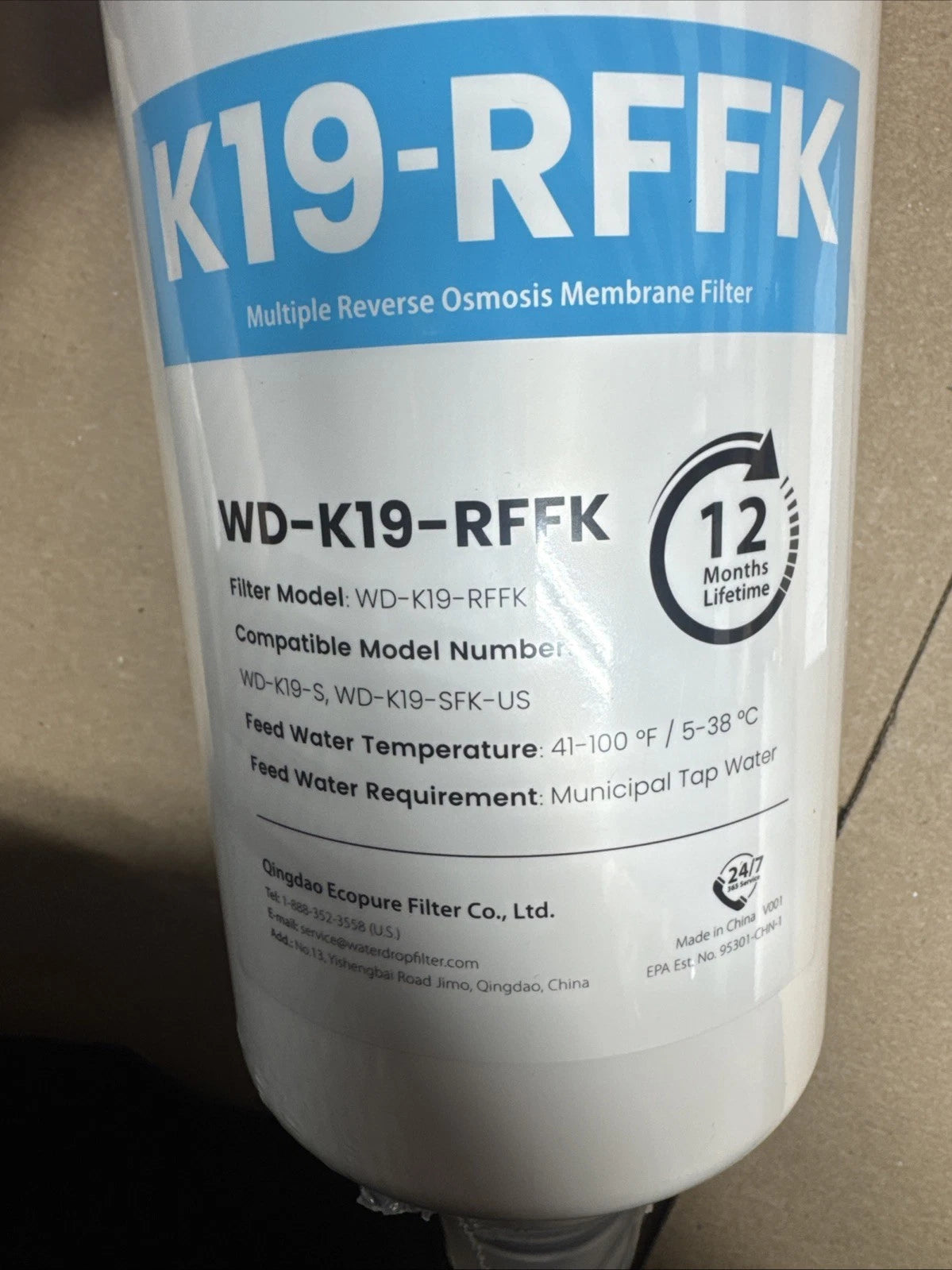 Waterdrop WD-K19RF-FK Filter, Replacement for WD-K19-SFK,12-month Lifetime