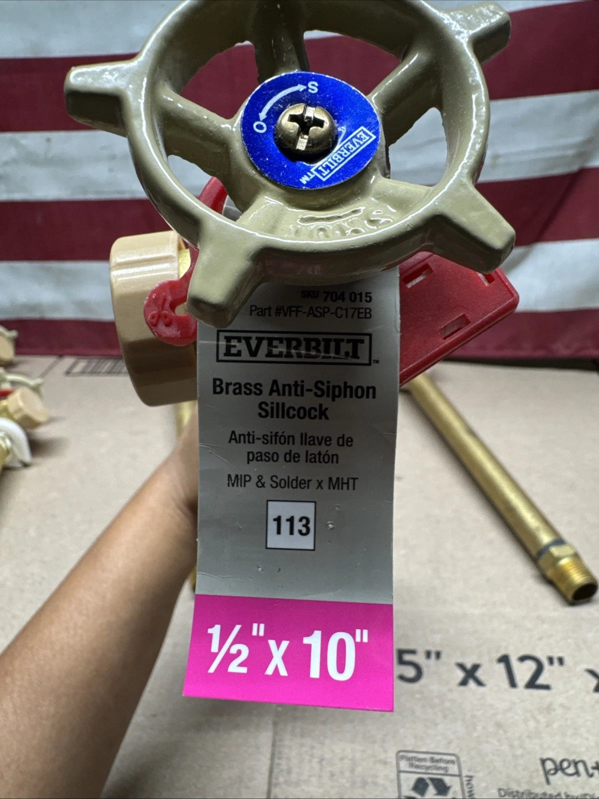 5PK EVERBILT 1/2 in x 10in. Anti-Siphon Sillcock Valve - Brass VFF-ASP-C17EB NEW