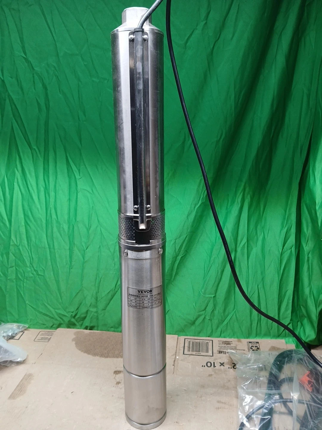 Deep Well Submersible Pump Stainless Steel Water Pump 1HP 230V 37GPM 207ft