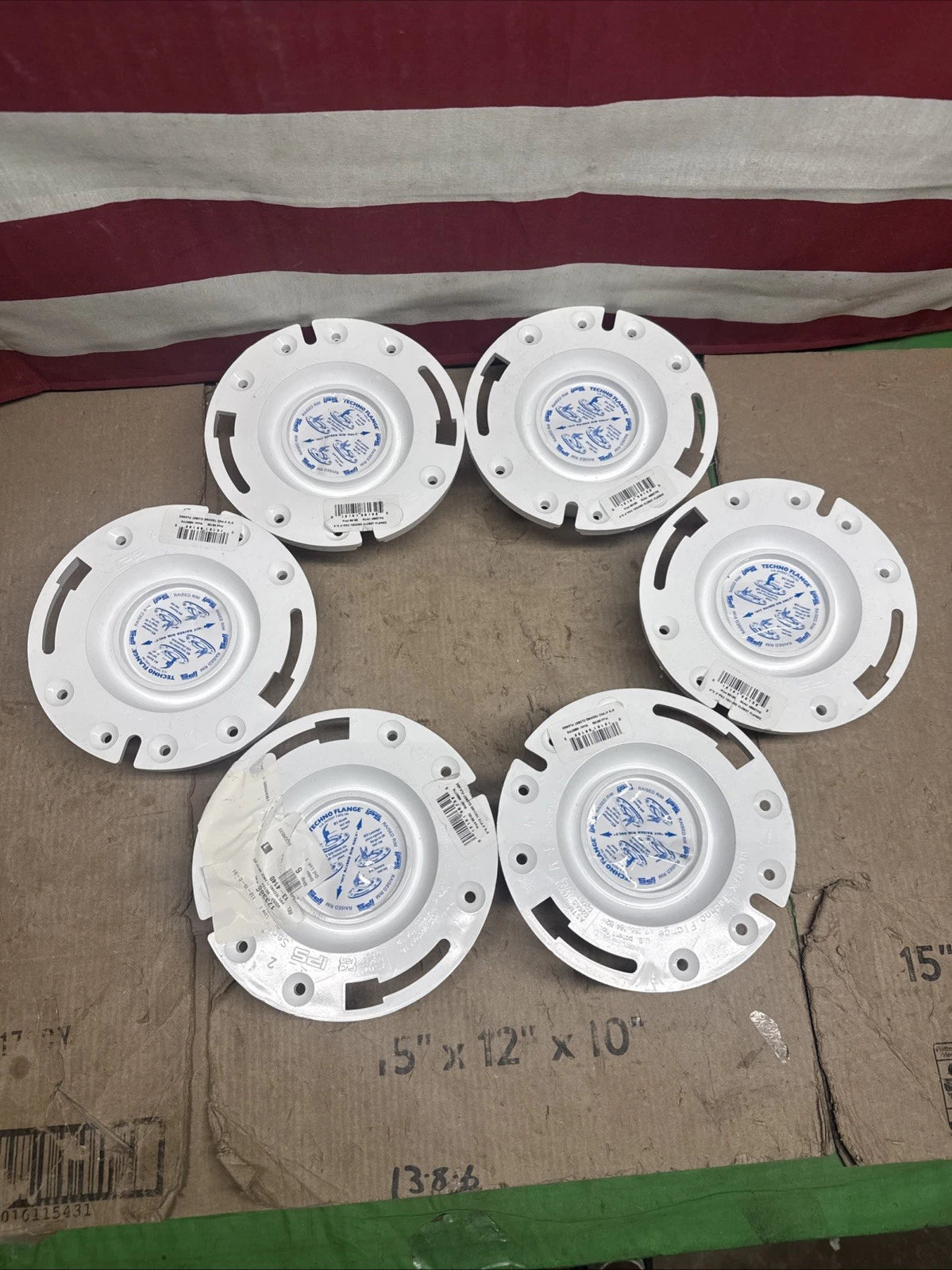 6-PACK IPS 86132 Toilet Knock-out Closet Flange 4"/3" PVC Standard Connection