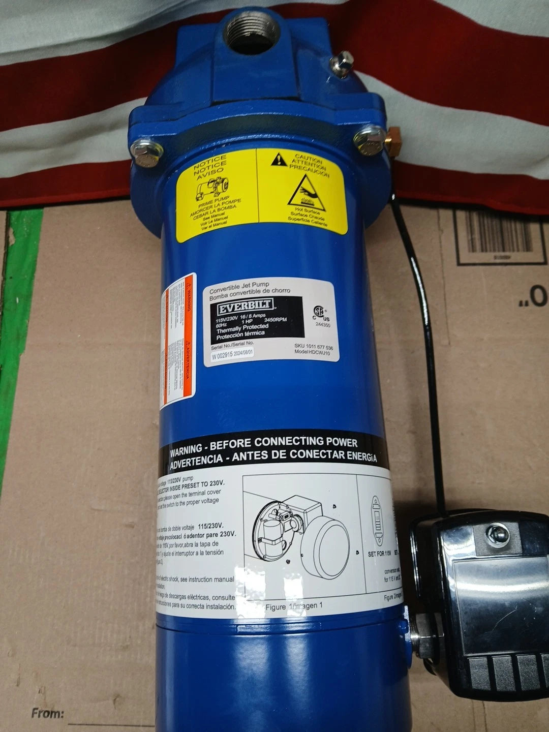 Everbilt 1 HP Professional Convertible Jet Pump NEW OPEN BOX