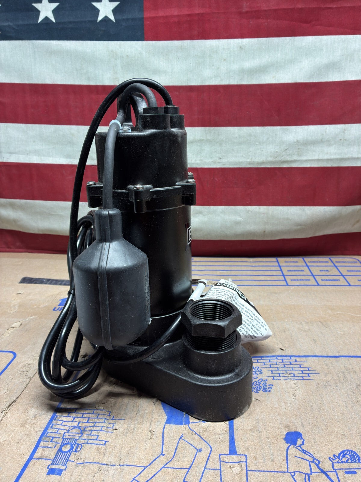 Everbilt 1/4 HP Aluminum Sump Pump w/ Tether Float Switch HDSP25W NEW OPEN BOX.