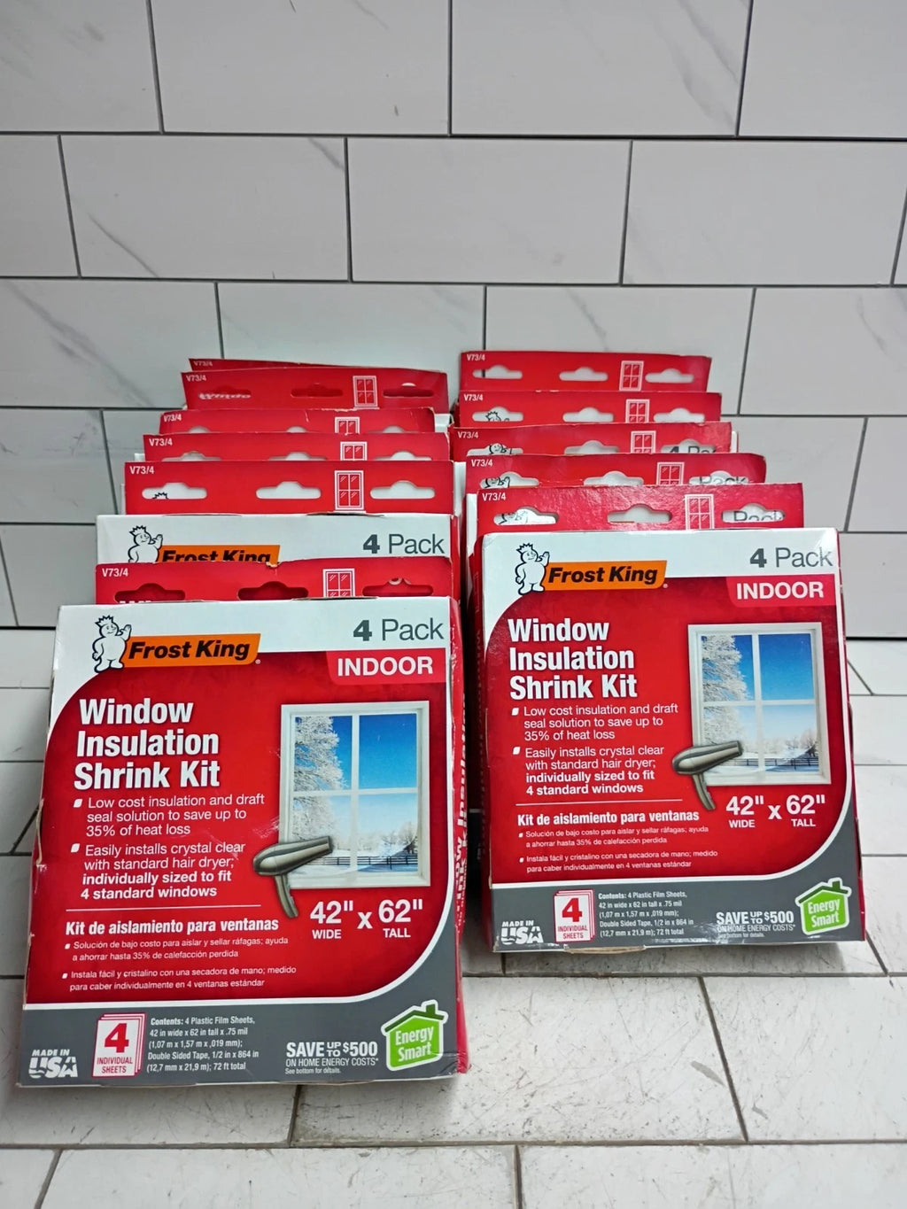 (LOT OF 10)4-PACKS Frost King Shrink Film Window KIT Clear Transparent 42" X 62"