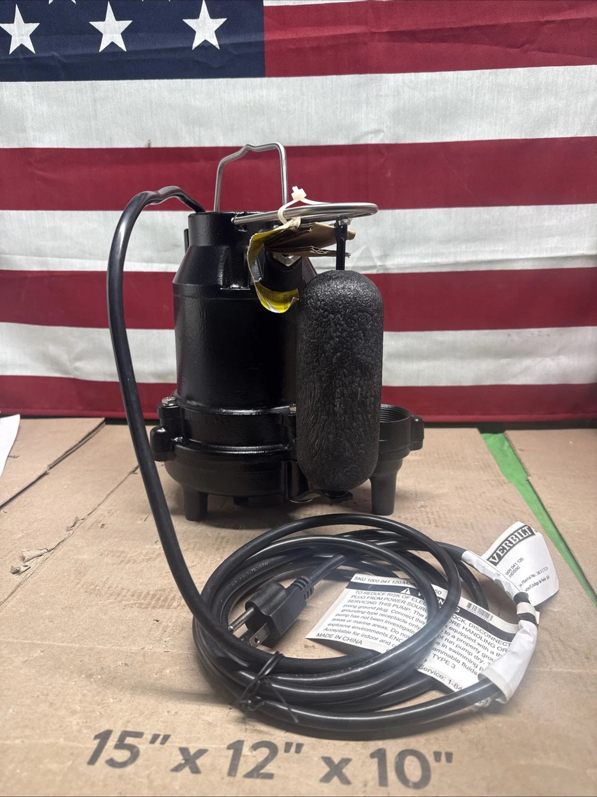 Everbilt 1/2 HP. Cast Iron Sump Pump Model # HDS50 OPEN BOX.