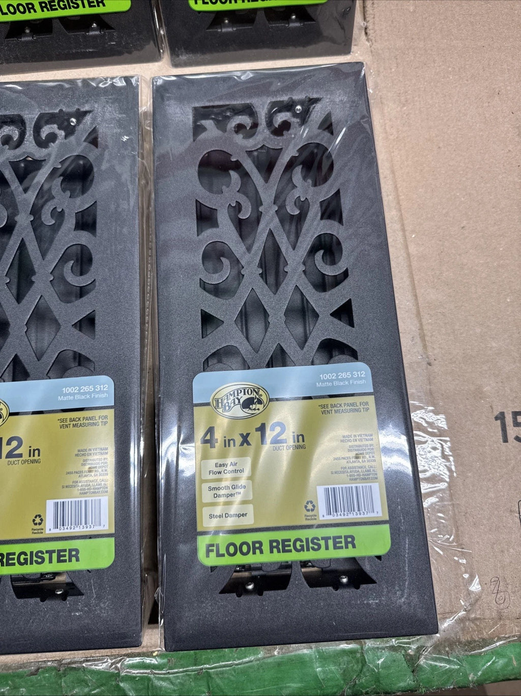 Lot Of 10 Hampton Bay Elegant Scroll 4 in. x 12 in. Steel Floor Register