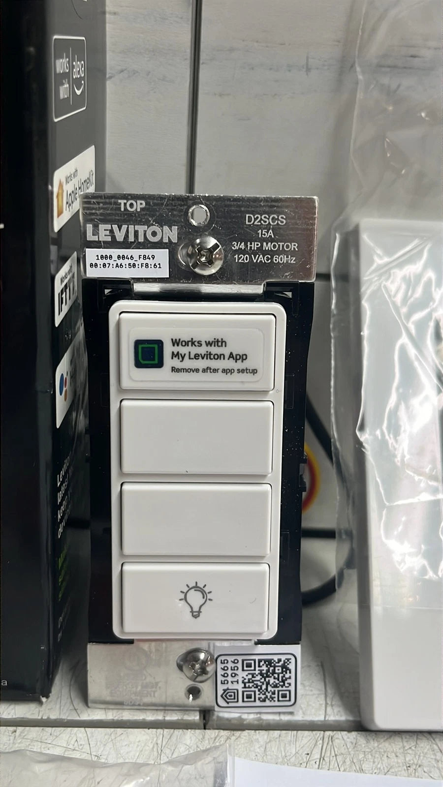 Leviton Decora Smart D2SCS-1RW Scene Controller Switch 2nd Gen open box