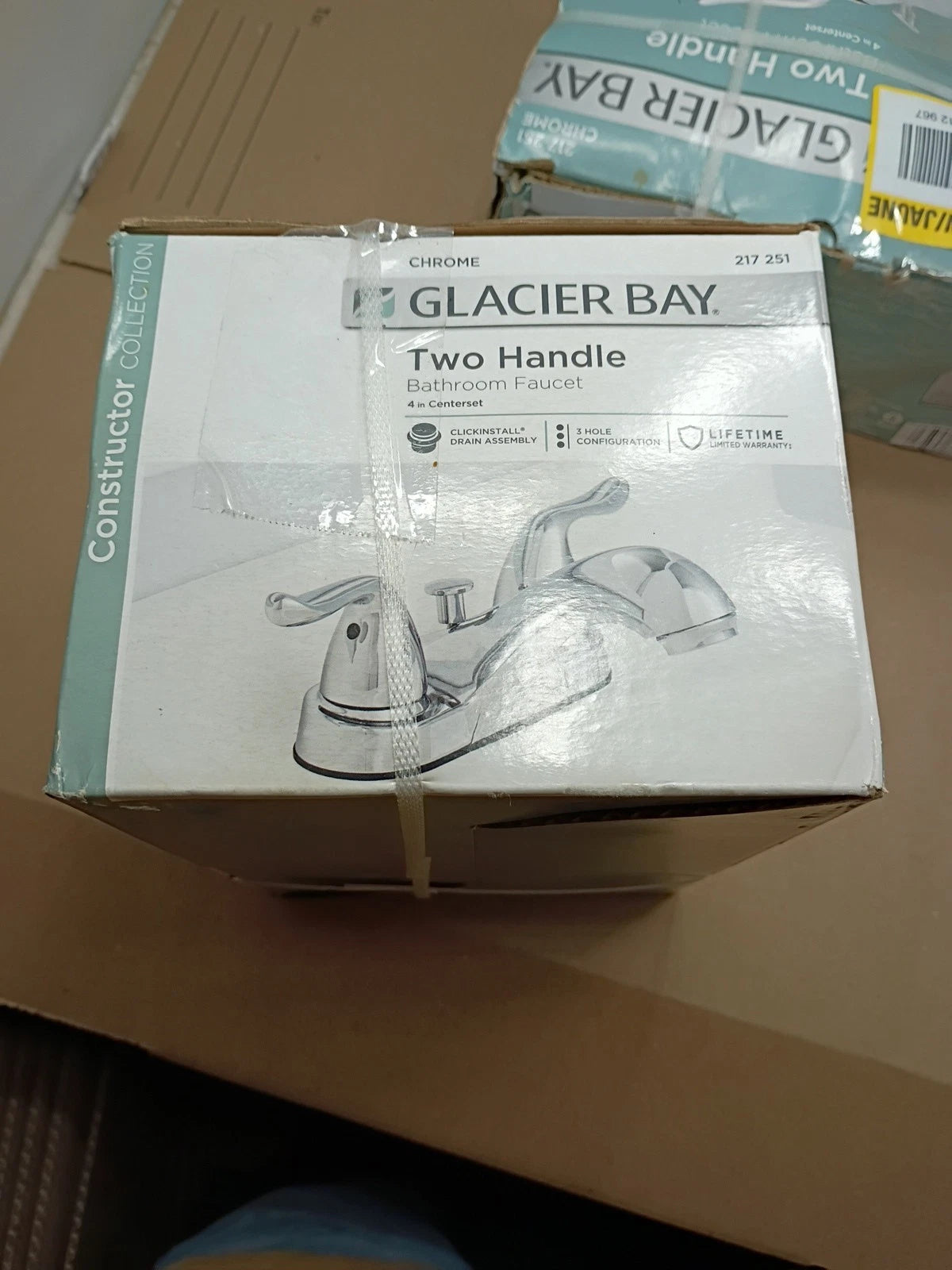 2PK NEW Glacier Bay Constructor 217 251 Bathroom Faucet in Polished Chrome