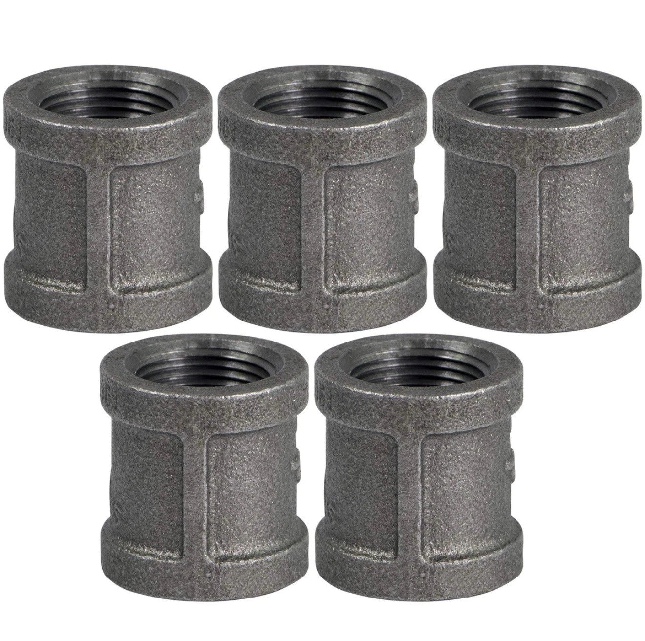 BMCPL034-5 coupling, 3/4 Inch, Black Iron Coupler Threaded Female Iron Pipe