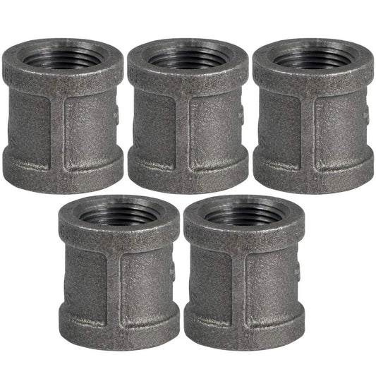 BMCPL034-5 coupling, 3/4 Inch, Black Iron Coupler Threaded Female Iron Pipe