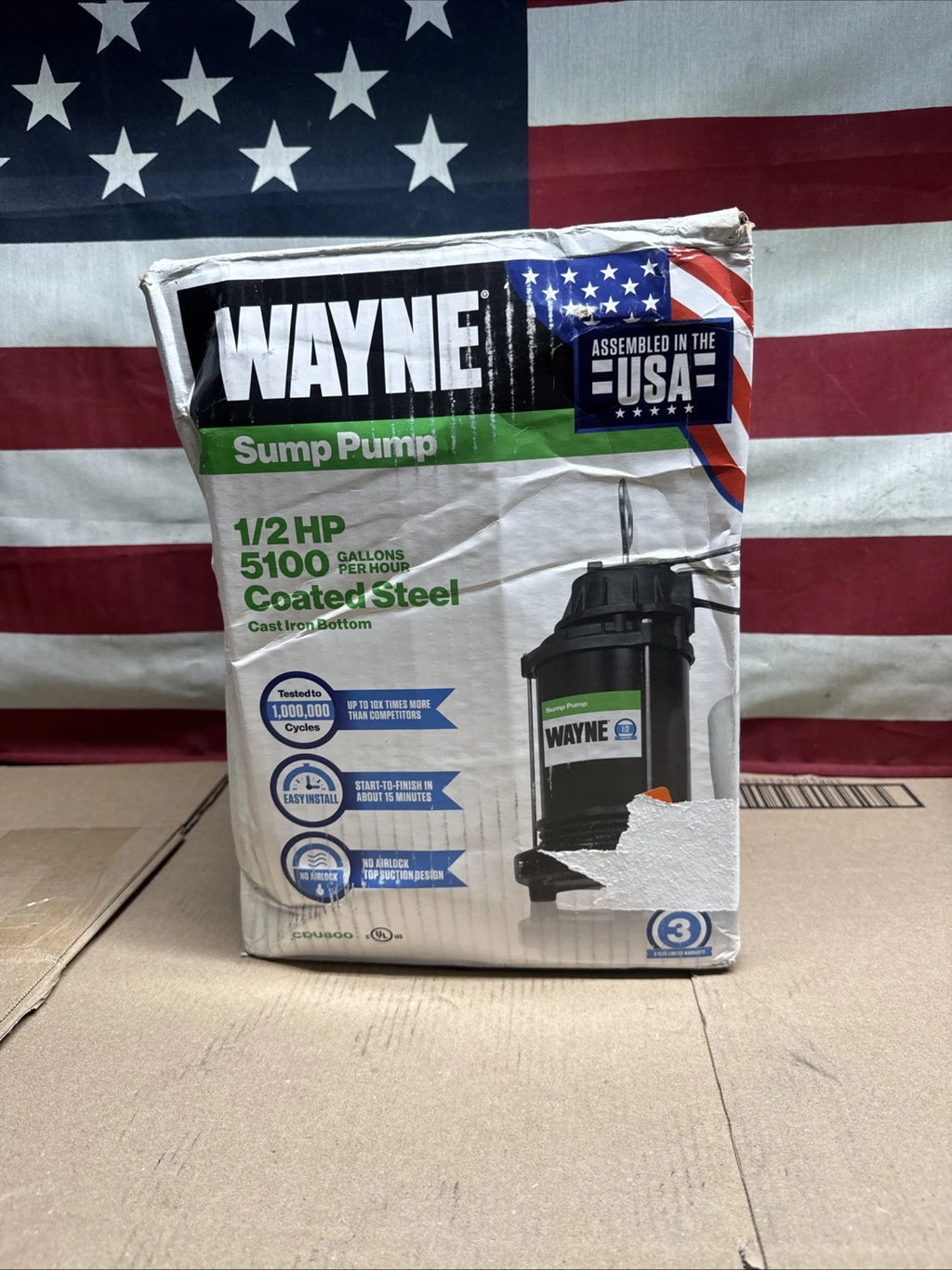 Wayne 1/2 HP Cast Iron Submersible Sump Pump with Vertical Float Switch