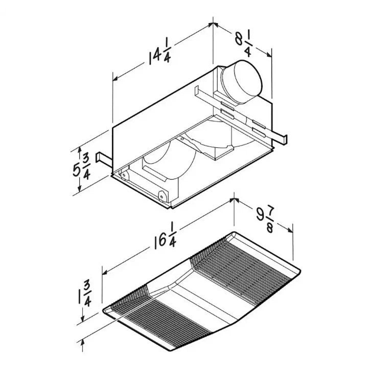 Broan Nutone 765H80L 80 CFM Ceiling Bathroom Exhaust Fan W/ Light 1300W Heater.